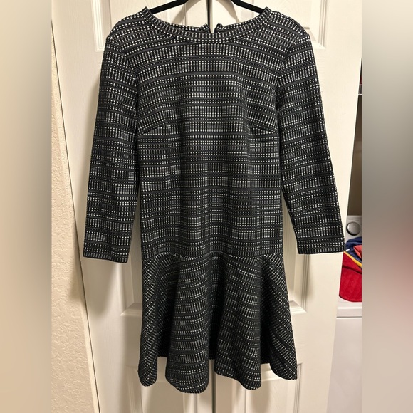 Ann Taylor LOFT Dress Knit Drop Waist Geometric Striped 3/4 Sleeve Size Small - Picture 4 of 5